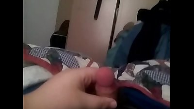 Guy jerks off his small cock