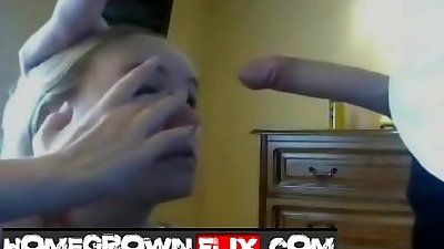 Blonde Teen Webcam Blowjob Facial - homegrownflix.com - amateur homemade sex