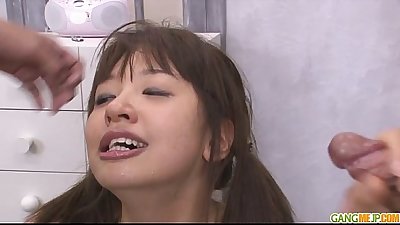 Group fucking and asian school girl blowjob with Buruma Aoi